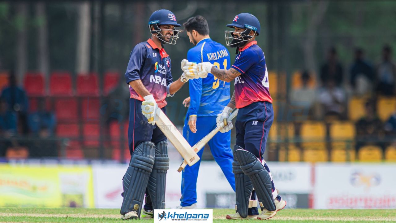 नेपालको ब्याटिङ कमजोर, युएईविरुद्ध मध्यम सुरुआत